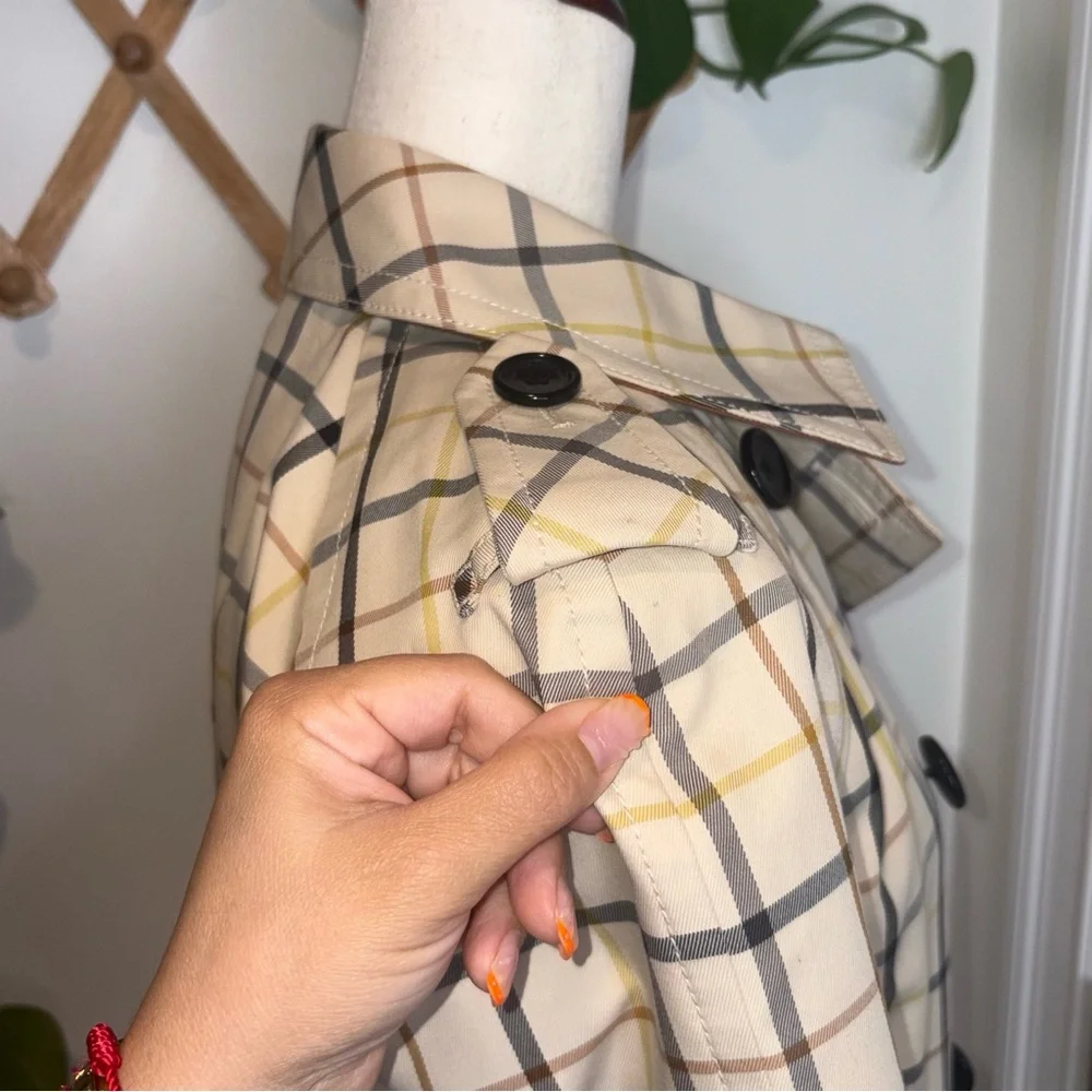 COACH Tattersall Short Trench Coat - Picture 5 of 10